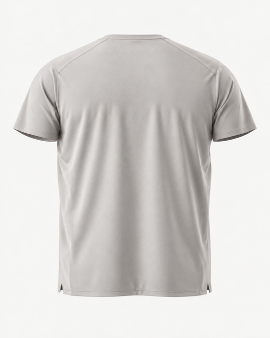 Stone Taupe | Back | OXLY Founder's Shirt — design visualization